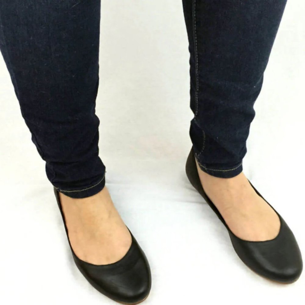 Gentle Souls Black Leather Flats
